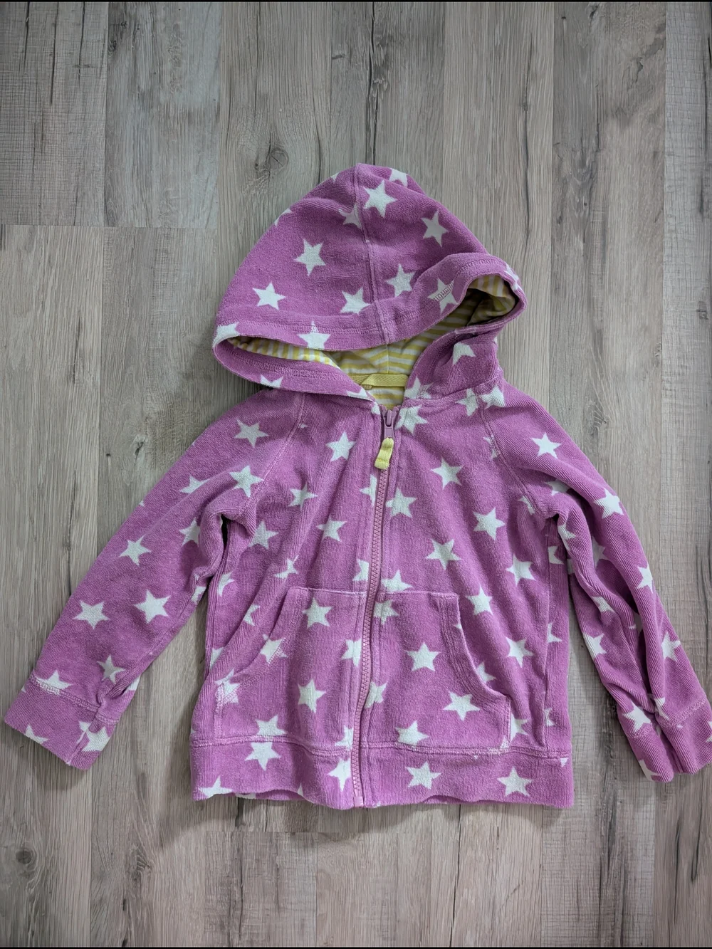 Mini Boden Purple Star Zip Terry Hoodie Swim Coverup, 4-5Y (V9)
